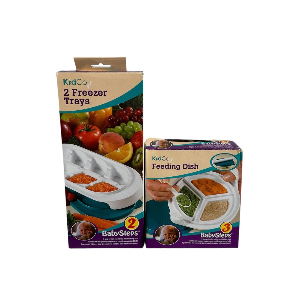 Kidco Babysteps 2 & 3 Baby Food Freezer Trays Feeding Dish Lot USED